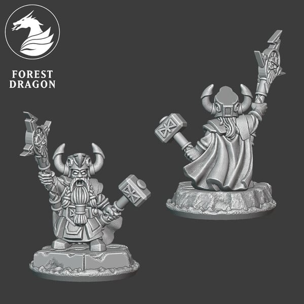 10mm Dwarf High Lore Master - Forest Dragon