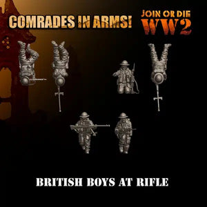 BRITISH ARMY BOYS AT RIFLE 28MM