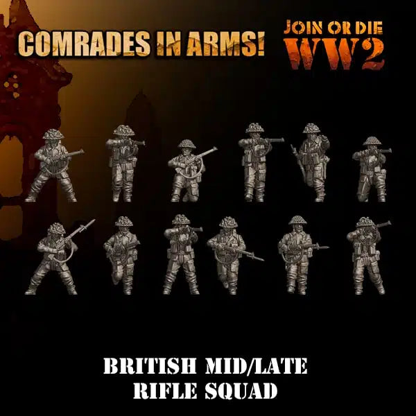 BRITISH ARMY MID/LATE RIFLE SQUAD 28MM