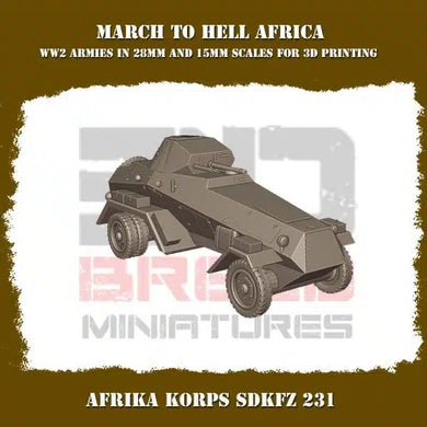 German Afrika Korps SDFKZ-231 15mm