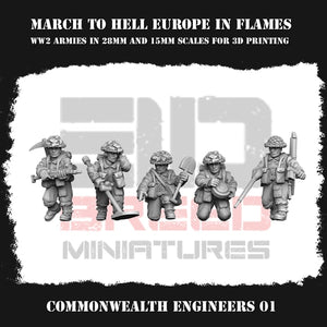 British Commonwealth Engineers Squad 15mm