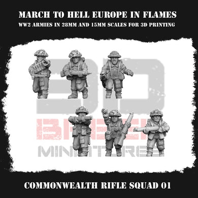 British Commonwealth Rifle Squad v1 15mm