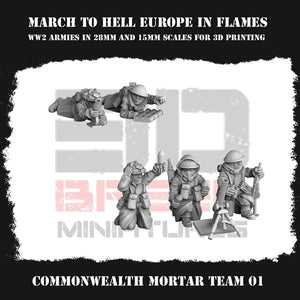 British CW Mortar Team WINTER 15mm