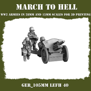 German 105mm LeFH 40 15mm