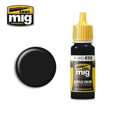 MIG032 SATIN BLACK ACRYLIC PAINT