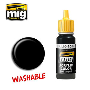 MIG104 WASHABLE BLACK ACRYLIC PAINT