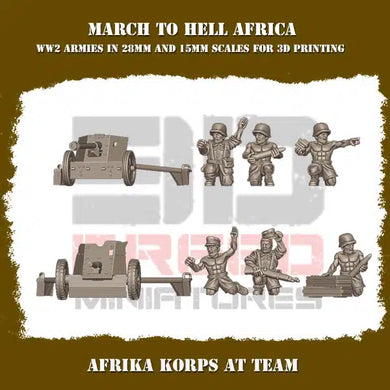 German Afrika Korps AT Team 15mm
