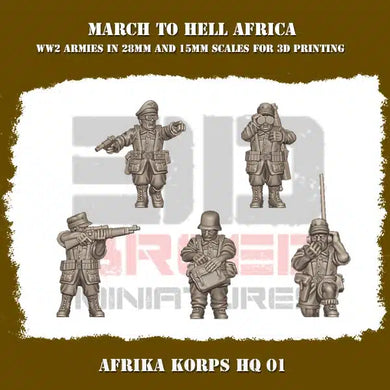 German Afrika Korps HQ Team v1 15mm