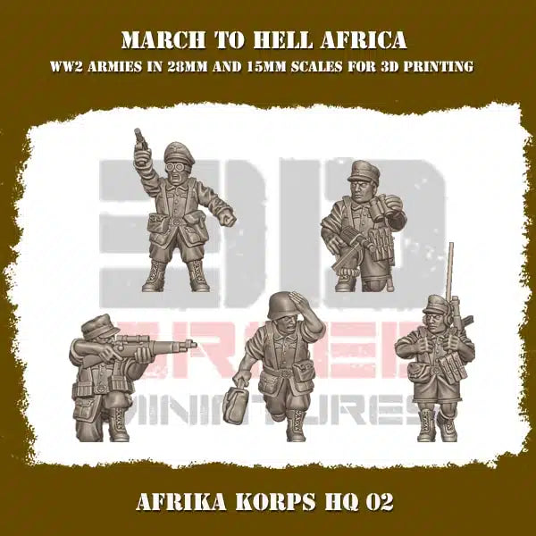 German Afrika Korps HQ Team v2 15mm