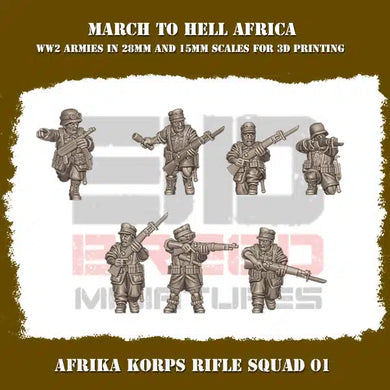 German Afrika Korps Rifle Team v1 15mm