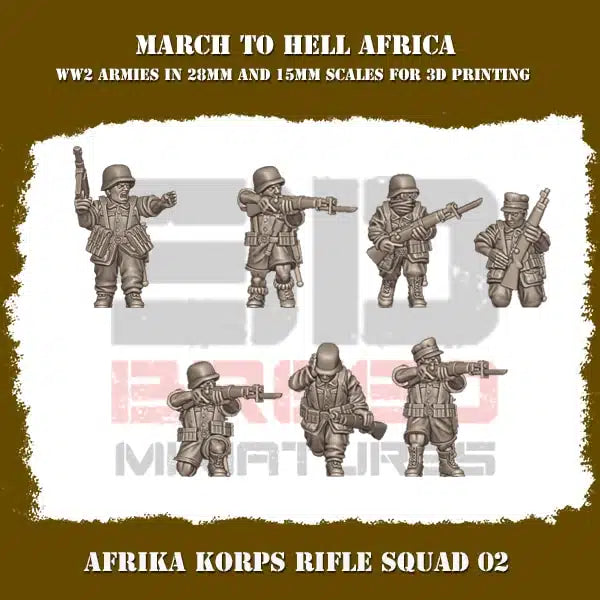 German Afrika Korps Rifle Team v2 15mm