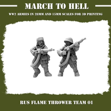 Red Army Flamethrower Team 15mm