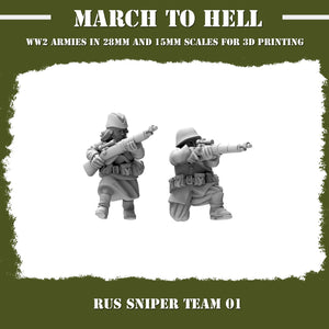 Red Army Sniper Team 15mm
