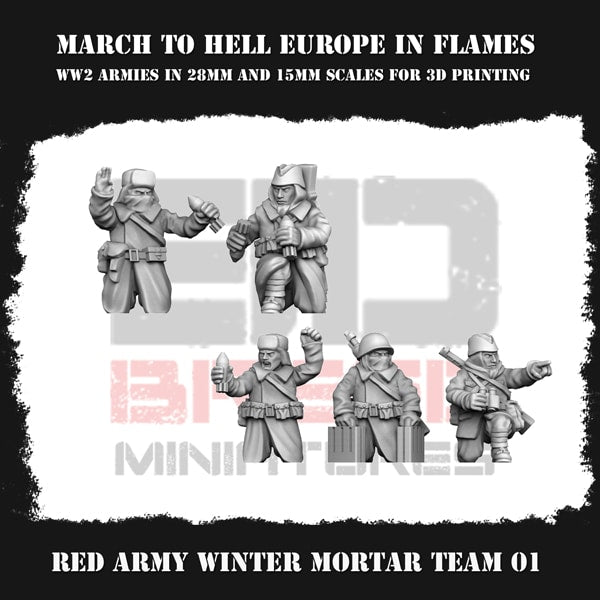 Red Army Mortar Team WINTER 15mm