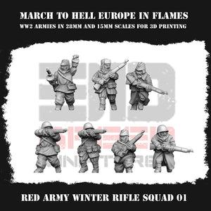Red Army Rifle Squad v1 WINTER 15mm