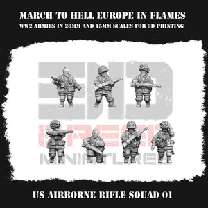 US Army Airborne Rifle Squad v1 15mm